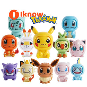 I know 12 Style Pokemon Anime Figures Toys Variable Face Model Pikachu Charmander Squirtle Bulbasaur For Children Birthday Gifts Kawaii