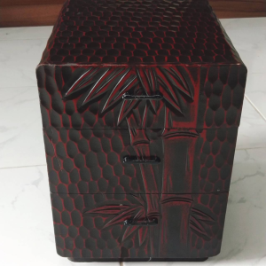 งานไม้ญี่ปุ่นมือสอง ลิ้นชักเก็บของ3ชั้น ขนาด18x22.5x24ซม.งานประณีตละเอียดสไตล์ญี่ปุ่น