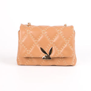 Playboy Cara Womens Crossbody Bag กระเป๋าสะพายข้างผู้หญิงลิขสิทธิ์แท้ รุ่น ST-BS254PB147R ดีไซน์หนังบุนวมทั้งใบโลโก้ BUNNY มี 5 สี