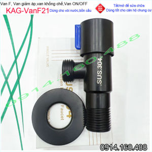 Van giảm áp ON OFF sus304 KAG-VanF21 van F khóa dây cấp máy nước nóng D21 vòi nước chung cư siêu bền sử dụng tốt
