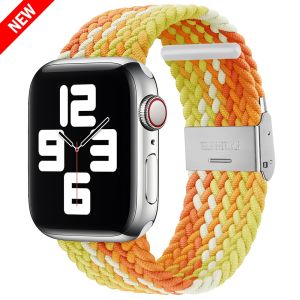 Braided Elasticity &Length Adjustable for iWatch band for watch 44mm 40mm 45mm 41mm 42mm elastic nylon strap watch series