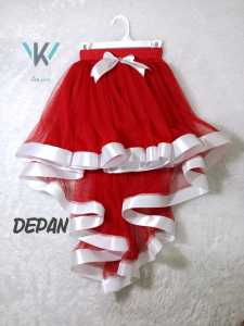Rok Tutu Ekor Anak Perempuan Edisi Kemerdekaan/Rok Oval Merah Pita Putih