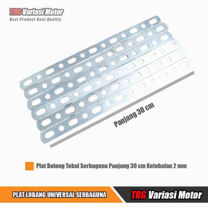 Plat Bolong Tebal Serbaguna Breket Bolong Besi Universal Multifungsi TRG Ketebalan Bahan 2 mm Untuk Baut Ukuran 8 - 12