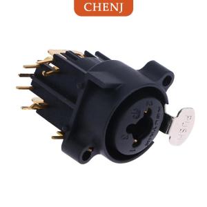 [COD] CHENJ 1PC Combo XLR และ6.35mm JACK Connector PANEL MOUNT CHASSIS Connector สำหรับไมโครโฟน