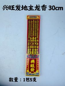 YMS 烫金彩色招财龙香 3D对联 地主香 (风水尺寸) 5支装 拜地主 Dragon Di Zhu Joss Stick 土地公 新年香 红香 金香