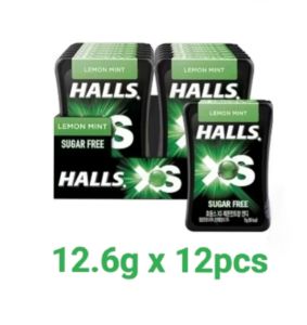HALLS XS Sugar-Free Mint 12.6g x 12pcs - Refreshing & Long-Lasting Fresh Breath