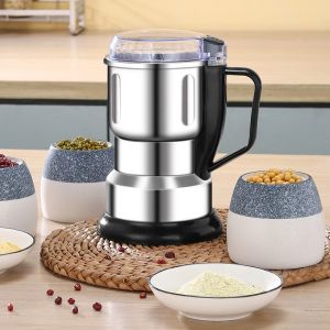 Máy Xay Hạt Khô Xay Bột Gia Vị Cà Phê Đa Năng Công Suất 300w 6 Lưỡi Dao Cực bén Chất Liệu Cối Inox Dieulinhshop