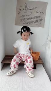 Baby a Anti-mosquito pants wrinkled cotton summer thin breathable air-conditioning pants for girls stylish childrens thin long pants