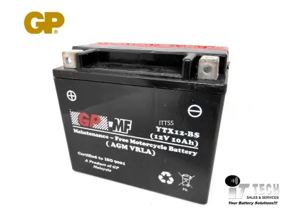 GP MOTO / MOTOR PREMIUM BATTERY YTX12-BS FOR YAMAHA SUZUKI HONDA KAWASAKI TRIUMPH BMW KTM OR OTHERS