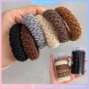 6PCS/SET Simple Thick Stripe Hair Rubber Bands For Women High Elastic black Hair Tie Girls Ponytail Holder Hair Rope Scrunchie