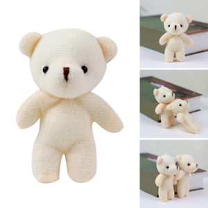 Plush Bear Doll Key Chain Ornament Mini Bear Christmas Pendant for Purse Tote Backpack Decoration Stuffed Bear Doll 5pcs