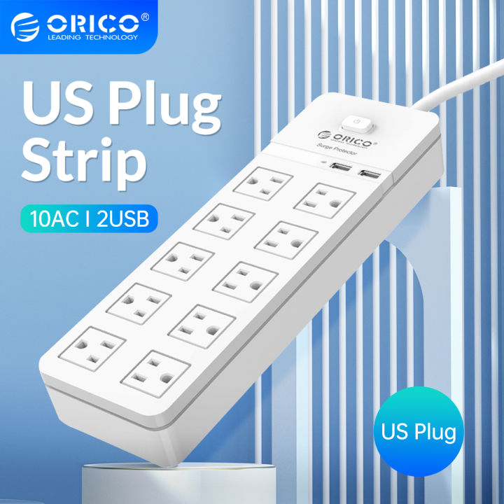 ORICO US ปลั๊กไฟ8AC เต้าเสียบปลั๊กไฟสายต่อพ่วงซ็อกเก็ตไฟฟ้าสำหรับแถบไฟ ...