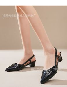 Free Shipping New WomenS Elegant Pointed-Toe Sandals Featuring A Retro Design With A Thin Heel And An Open Back