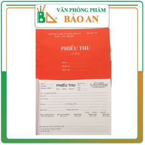 COMBO 3 Phiếu Thu 2 Liên Chất Liệu Giấy Đẹp Chữ In Rõ Nét - Văn phòng phẩm Bảo An