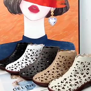 Giày thời trang nữ mát mẻ với lỗ rỗng và dép cao cổ㏇0728