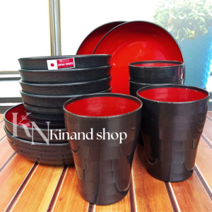 Promo hemat piring mangkuk set isi 6 pcs 2 piring 2 mangkuk 2 cangkir ramen tebal
