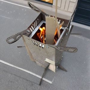 Outdoor Wood Burning Stove Charcoal Grill Tea Cooking Heating Multi-Function Portable Camping Picnic BBQ Fire Pit Stove