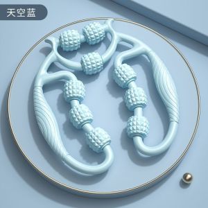 Womens Leg Stretch Massager 360 Degree Leg Massager Muscle Relaxer Legs Yoga Roller 9 Wheels Ring-Shaped Leg Clamp