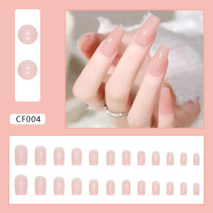 [SERI CF] 24 Pcs Kuku Palsu Pendek dan Panjang Tahan Air Fake Nails Art 3d Free Lem Cair