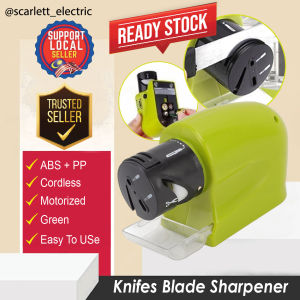 Automatic Kitchen Knife Sharpener Cordless Motorized Knives Sharpening Blade Grinder Stone / Alat Pengasah Pisau