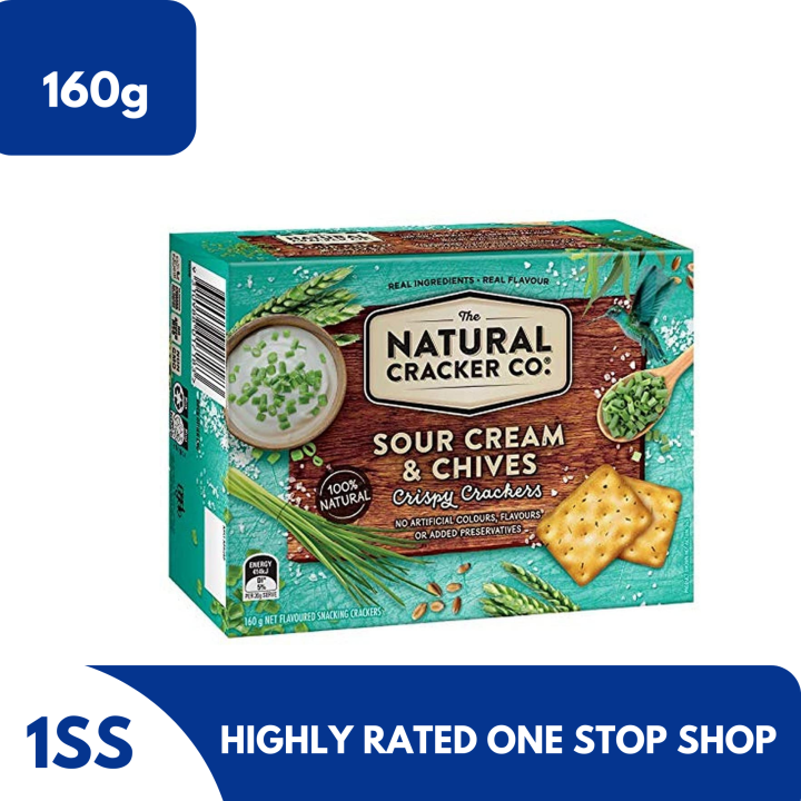 Natural Cracker Co. Sour Cream & Chives Crispy Crackers, 160g | Lazada PH