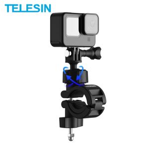 TELESIN 360 Bike Bicycle Motorcycle Handle Bar Mount Holder for GoPro HERO 11 10 9 8 7 6 5 / Insta360 ONE RS / DJI OSMO ACTION Camera