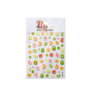 Summer Fruit 5D Lemon Nail Art Stickers Colorful Fruits Kiwifruit Nail Decal Fresh Orange/Pink/Green Lemon Slices Manicure Decal h260819