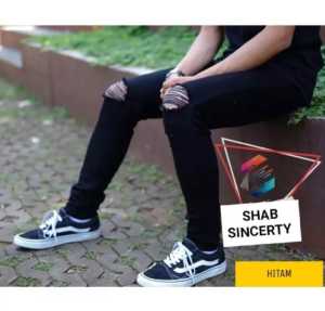 Celana Sobek Jeans Panjang Slim Fit Pria / Robek Pensil Stretch Hitam CELANA JEANS PANJANG PRIA SOBEK LUTUT HITAM STRECTH celana panjang jeans pria sobek Celana Jeans Sobek Pria Skinny Panjang Slimfit Ripped Denim Celana Jeans Panjang Sobek Lutut Pria