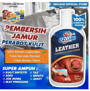 EZCLEAN Pembersih & Conditioner Kulit & Sofa 200ml Leather Cleaner Super Ampuh Anti Jamur & Kotoran untuk Jok Mobil Tas Sepatu & Ikat Pinggang