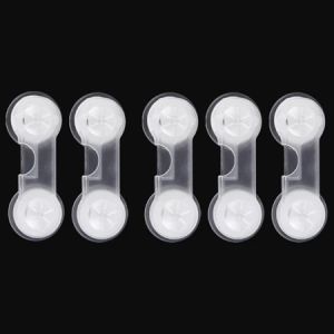 5-Pack Clear Baby Proofing Door Locks - Child Safety Cabinet & Refrigerator Security Latches