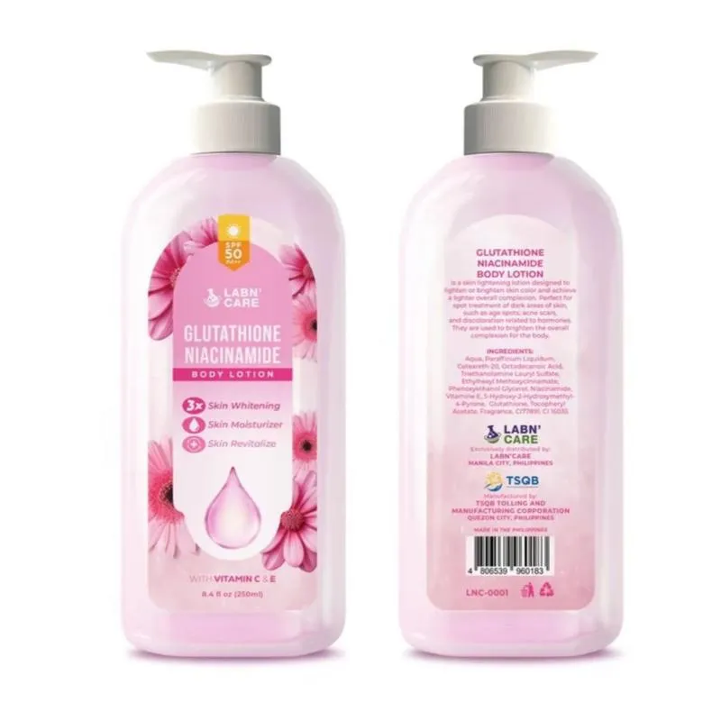 FDA ApprovedLabn' Care Glutathione Niacinamide Body Whitening Lotion 500ML  With SPF 50 PA++, 3X Skin Whitening, Skin Moisturizer and Skin Revitalize,  Bare Vanilla Scent, Mabango at Long Lasting Scent | Lazada PH