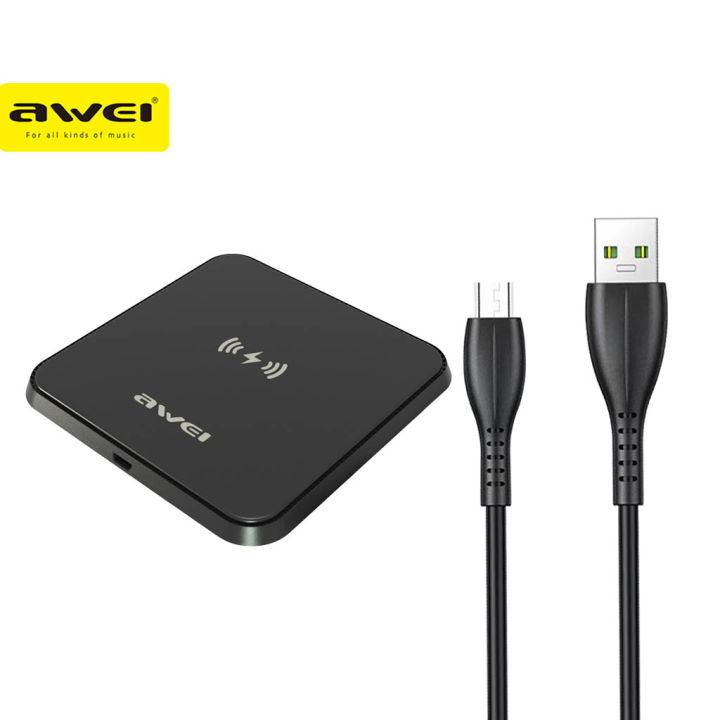 Awei W17 Fast Wireless Charger Ultra Thin Fast Transmission with 1m Micro  USB Cable Multiple Circuit Protection Lazada PH