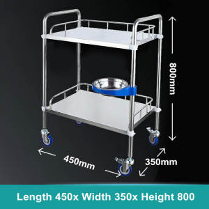 Medical Cart Stainless Steel Treatment Cart Hospital Storage Rack Small Cart Medical Mobile Cart