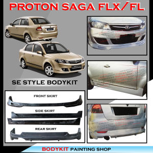 PROTON SAGA FLX/FL PROMOTE STYLE FULLSET SKIRTING (FRONT SKIRT SIDE SKIRT REAR SKIRT) -MATERIAL FIBER BODYKIT
