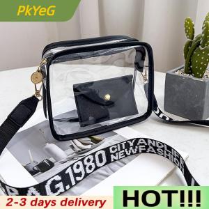 PkYeG Women Transparent Bagwith PVC Clear Purse Crossbody Shoulder Bags With Removable Strap
