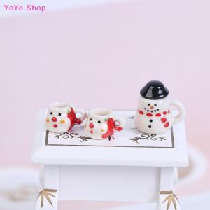 💕 YoYo Shop 💕 1:12 Dollhouse Miniature Christmas Ceramics Cups Pot Set Doll Coffee Tea Cup