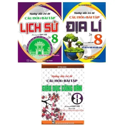Sách - Hướng Dẫn Trả Lời Câu Hỏi Và Bài Tập Lịch Sử + Địa Lí + Giáo Dục Công Dân - Lớp 8 - Combo 3 Cuốn - Hồng Ân