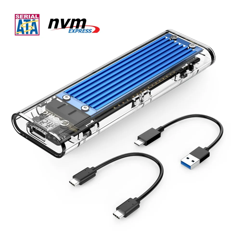 ORICO M2 SSD Case NVME SSD Enclosure to USB Type C Transparent Hard  Drive Enclosure for NVME PCIE NGFF SATA M/B Key SSD Disk