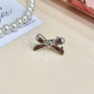 Silver Gold Metal Ribbon Clips Hair Clip Rambut Hair Accessories Side Small Kecil蝴蝶结金属小发夹侧边夹迷你