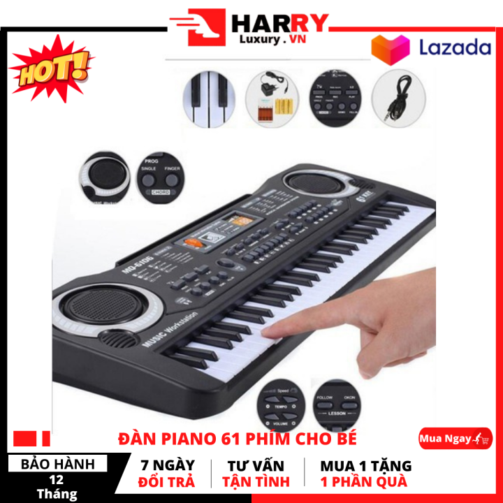 [HCM]ĐÀN PIANO 61 PHÍM CHO BÉ-Đàn Kỹ Thuật Số Âm Cực Hay - Đàn Piano 61 Phím Có Mic Cho Bé Phát TriễnSáng Tạo Tự Học Tại Nhà Bảo Hành 12  THÁNG