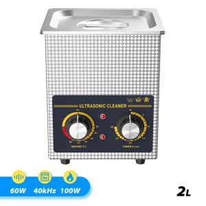 Ultrasonic Cleaner Stainless Steel Cleaner 2L 3L 4L 60W-100W 40kHz Heater Timer Digital Ultrasonic Bath with Knobs for Cleaning Jewelry Watch Glasses