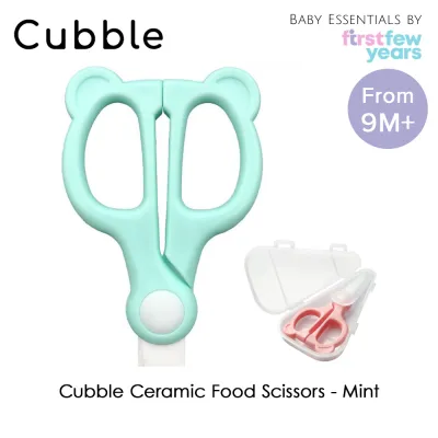 Cubble Little Bear Ceramic Food Scissors / Stainless Steel Food Scissors with Case and Cover / SS with Safety Lock (3 Colours)
