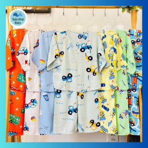 Set 3 Bộ đồ Tole Bé Trai Tay Dài - Có 14 Size cho bé 5-45kg - Chất vải tole lanh 2 da mềm mại thoáng mát - đồ bộ bé trai mặc nhà - Quần áo trẻ em