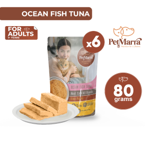 PetMarra Fine Pates Adult Cat Wet Food Pouch Ocean Fish Tuna 80g Flavor BUNDLE OF 6 cats pet foods all breeds