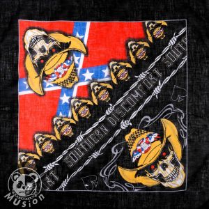 Musion Cotton Skull Bandana Fashion Hip Hop Square Scarf 55cm*55cm Black Red Headband Printed For Women/Men/Boys/Girls