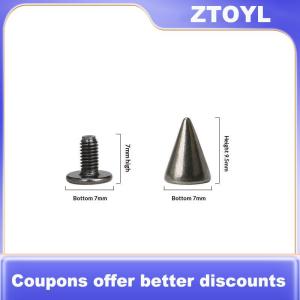 【ZTOYL】 Punk kim loại Cone Spike Studs 20mm bạc đinh tán cho leathercraft DIY phụ kiện may mặc vành đai áo khoác