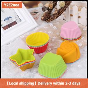【Local shipping】 6PCS Silicone Cake Cupcake Cup Cake Tool Bakeware Baking Silicone Mold Cupcake