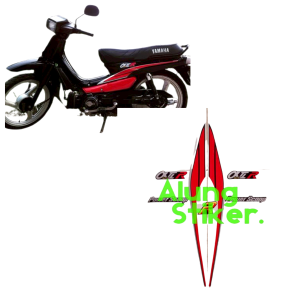 STRIPING STIKER LIS LES BODY MOTOR YAMAHA ALFA TAHUN 1992 MERAH 1SET STANDAR
