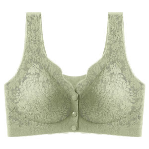 SKI Front Buckle Bra Plus Size Comfort Lace Bra Vest Bra Push Up Breast Bra Women Front Closure Wireless Underwear