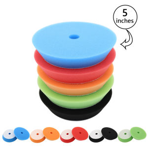 SEAMETAL 5PCS 5"/6 " Car Polishing Sponge Pads Foam Buffing Polish Pad Polishing Machine Wax Pads